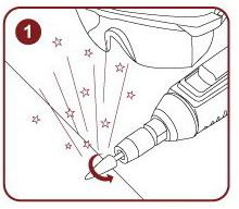 操作人員使用時火花圖1 ऑपरेटरों द्वारा उपयोग किए जाने पर चिंगारी निकलती है चित्र 1