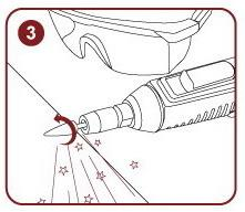 操作人員使用時火花圖3 ऑपरेटरों द्वारा उपयोग किए जाने पर चिंगारी निकलती है चित्र 3